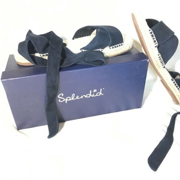 Splendid Tereza Suede Ankle Wrap Sandal Navy Blue Size 6 new in Box Y - Picture 5 of 8